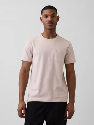 Produktbild von GAP T-Shirt Rundhals Kurzarm mit Brusttasche aus 100 % Baumwolle, Rosa, Größe S