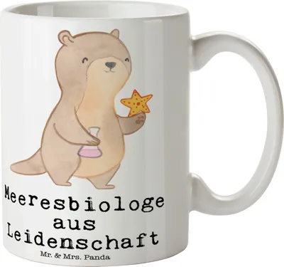 Produktbild von Mr. & Mrs. Panda Pott Meeresbiologe Leidenschaft - Weiß - Geschenk, Lustig, Studium, Spruch, schöne tasse, Witzig, Teetasse, Kaffeetasse, haferl, Kaffeebecher