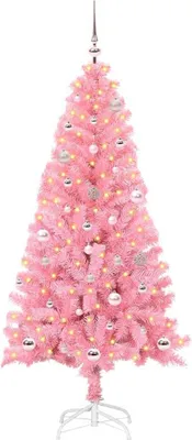 Image de vidaXL Arbre de Noël avec 150 LEDs avec support Rose 150 cm PVC