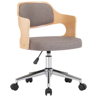 Image de vidaXL Chaise de salle à manger pivotante Taupe bois courbé et tissu