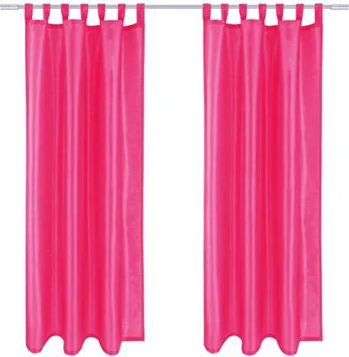 Produktbild von Gardine Alessia im 2er Pack blickdicht mit Schlaufen, Maße: 140x175cm, Farbe: Pink