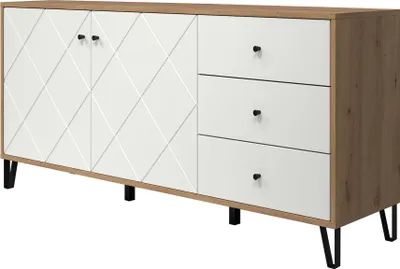 Produktbild von Kommode >Touch< in Weiß Matt Tiefzieh - 183x76x40 (BxHxT)