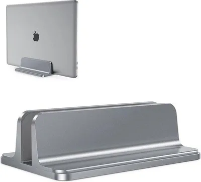 Produktbild von Famanu Laptopständer Vertikal Aluminium platzsparend für Tablets und 10-17,3 Zoll Laptops Grau