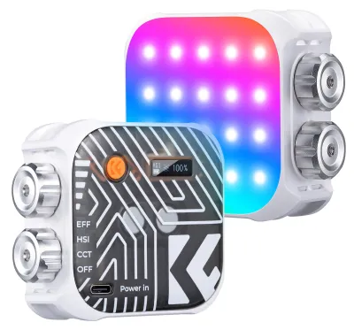 Produktbild von K&F CONCEPT Pocket RGB-Videoleuchte, magnetisches LED-Fuelllicht, Videokonferenzbeleuchtung, CRI96+ 2500K-9900K, dimmbar, 21 Lichteffekte fuer Vlog-Selfie-Live-Streaming-Fotografie