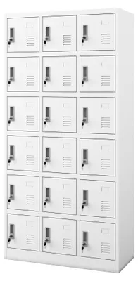Produktbild von Wertfachschrank 3B4A Schließfachschrank Fächerschrank Metallspind Umkleideschrank Stahlblech 185 cm x 90 cm x 40 cm Weiß