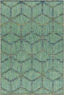 Imagen del producto de Alfombra rectangular, resistente a la intemperie, color verde, diseño escandinavo, 80x250 cm