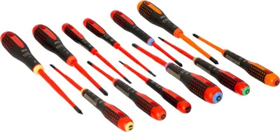 Immagine prodotto di Bahco Insulated Slim Ergo™ con impugnatura tri-componente 12 Mm Set di cacciaviti 12 unità Arancione Arancione Taglia unica