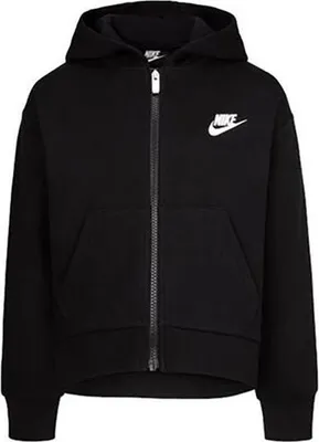 Produktbild von Nike Kids Club Fleece High Low Reißverschlusspullover Schwarz 24 Months-3 Years Jungen,Mädchen Schwarz 24 Months-3 Years