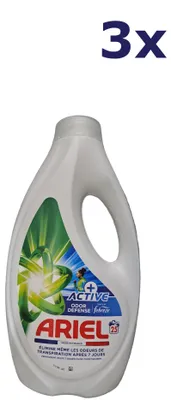 Produktbild von 3x Ariel Liquid – 25 sc/1125 ml – +Active Odor Defense Waschmittel