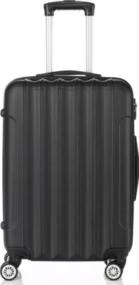 Produktbild von Hartschalenkoffer Reisekoffer-Set Koffer-Set Trolley-Set 3 Stk. mit Längsstreifen ABS Schwarz