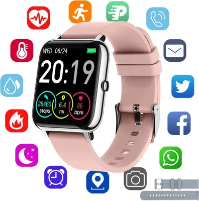 Produktbild von Smartwatch, Bluetooth Touchscreen Armbanduhr, Blutdruckmessung Wasserdicht Fitness Tracker, Android IOS Wasserdicht für Damen Herren