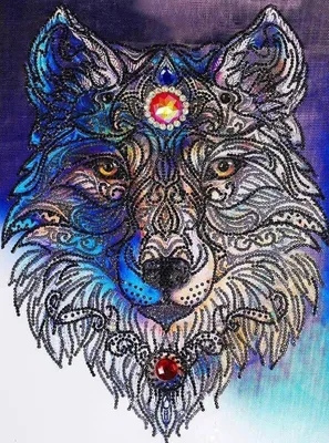 Image de Sticker diamant Rubinwolf 36x46 cm