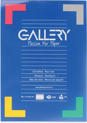 Immagine prodotto di Galleria – Blocco note, formato A4, rigato, 100 fogli