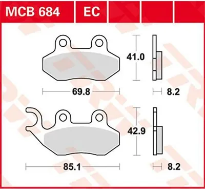 Image de TRW Plaquette de frein Trw Organ. Mcb684Ec