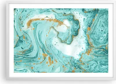 Produktbild von Gerahmtes Poster - Weißer Rahmen - Abstraktion blau Wasser modern - 70x50 cm - Wand Bild - Wanddeko - Wandbilder - Wandposter - Bilderrahmen - Bilder - Kunstdruck - Wandbild - P2WAA70x50-2937