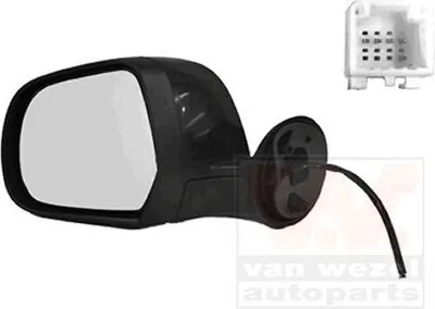 Produktbild von VAN WEZEL 1555807 Außenspiegel Seitenspiegel Links für DACIA DUSTER Konvex Beheizt Grundiert