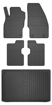 Produktbild von Gummimatten + Kofferraumwanne für Opel Corsa E 2015-2019 (Schrägheck, unterer Ladeboden) – Schwarz, passgenau – Wielganizator SolidPRO