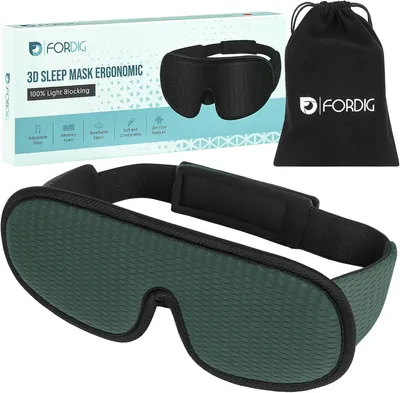 Obrázok produktu pre 3D spacia maska, ergonomický dizajn, 100% svetloizolačná, priedušná pamäťová pena, pre relaxáciu