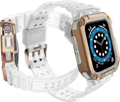 Produktbild von Schutzarmband für Apple Watch 38/40/41 mm Panzergehäuse - Transparent, Roségold