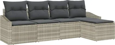 Produktbild von vidaXL Sofa Set 5 Stk. Hellgrau Poly-Rattan