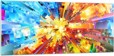 Produktbild von Bilder auf glas - Abstraktion modern - 120x50cm - Glasbilder - Wandbilder - Kunstdruck - zum Aufhängen bereit - Wanddekoration aus Glas - Glas Bilder - Wandbild auf Glas - Einteilig - GAB120x50-3982
