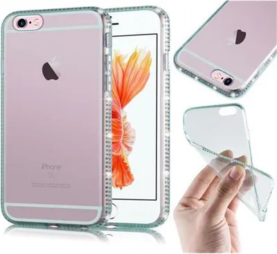 Produktbild von Cadorabo Hülle für Apple iPhone 6 / 6S Schutz Hülle in Grün Case Cover TPU Silikon Strass Handyhülle Etui