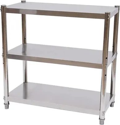 Immagine prodotto di Scaffale da cucina - Scaffale portaoggetti - 3 ripiani - Acciaio inossidabile - 80 x 40 cm - Per cucina e ristorazione - Conservazione