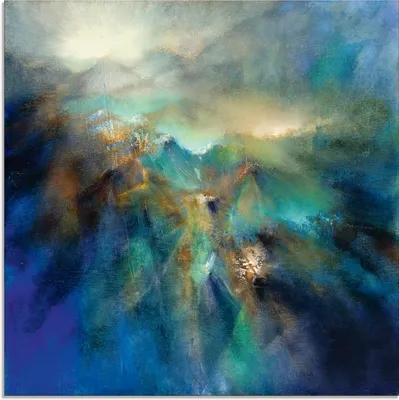 Produktbild von ARTland Glasbild Über allen Gipfeln Größe: 40x40 cm