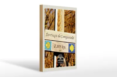 Produktbild von Holzschild Reise 20x30cm Spanien Santiago de Compostela