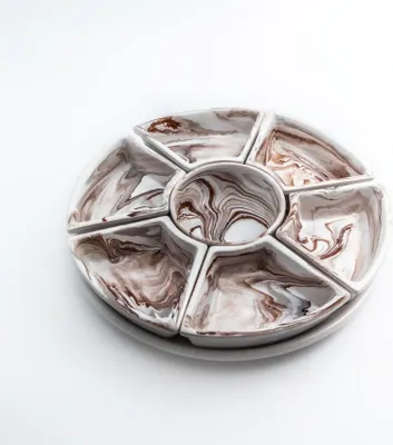 Image de Service apéritif Marbré Marron et gris