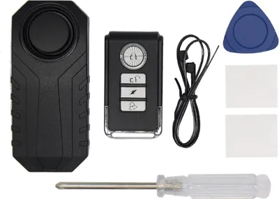 Image de Alarme sonore sans fil antivol Vibration Sécurité moto Télécommande noir