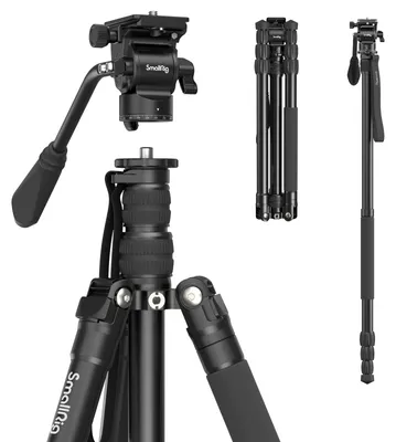 Produktbild von Videostativ Monopod Kamerastativ - 183 cm - Fluidkopf - Smartphonehalter