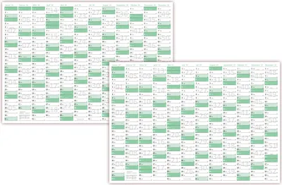 Produktbild von Green Wandkalender / Wandplaner 2026 + 2027 gefaltet DIN A3 Format (297 x 420 mm) mit 12 Monaten