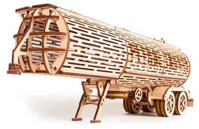 Produktbild von Wood Trick Fuel Tank Trailer Addition for Big Rig Truck, Petrol Trailer for Semi Truck - 3D Wooden Puzzle, ECO Wooden Toys, Best DIY Toy - STEM Toys for Boys and Girls