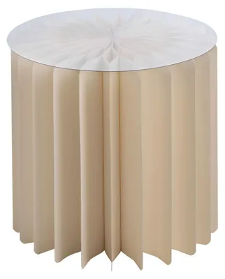 Immagine prodotto di Tavolino - Ø 40 cm - Crema - Carta - Vetro