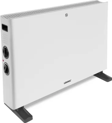 Produktbild von Vonroc Konvektor Heizung – Elektroheizung 2000W – Weiß – Mit Turbolüfter – Einstellbarer Thermostat – 2 Heizstufen – Für Räume bis zu 24 m2 – Modernes Design