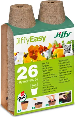 Produktbild von 6 cm Anzuchttopf rund (26 Stück) | Torf - Anzuchttopf von Jiffy