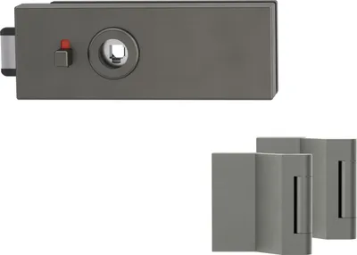 Produktbild von GRIFFWERK Ganzglastürbeschlagset PURISTO S ohne Griff WC Kaschmirgrau