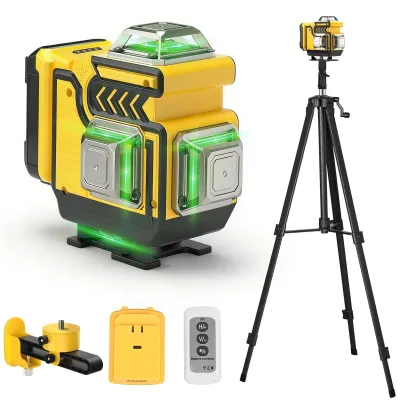 Produktbild von Laser-Wasserwaage - 4 x 360° - Selbstnivellierend - Grüner Laser - 16 Laserlinien - Mit Stativ