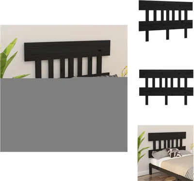 Produktbild von vidaXL Kopfteil Schwarz 123,5x3x81 cm Massivholz Kiefer -  Kopf- & Fußenden