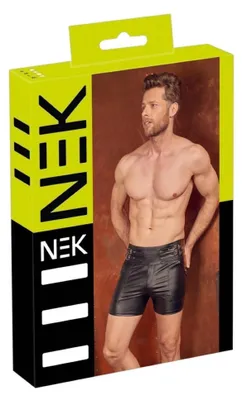 Zdjęcie produktu dla NEK Szorty Męskie Czarne Matowe Regulowane Klamry High Waist M