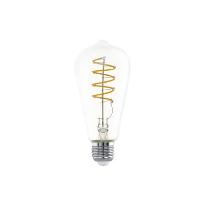 Image de Eglo LED Spiral Filament Ampoule Edison ST64 5W = 35W E27 clair 400lm blanc chaud 2700K