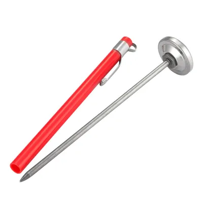 Produktbild von Grillthermometer, leicht zu tragen, bequeme Reinigung, mechanische Ablesung mit Sonde, sofortiger Effekttest, Milch, Edelstahl, Fleisch, Gebäck, frittiertes Lebensmittelthermometer, Haushaltsbedarf