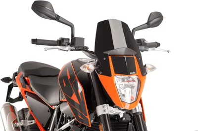 Productafbeelding van PUIG kuip voor sportieve motoren, zwarte kleur, goedgekeurd (ABE) voor KTM