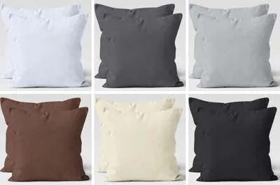 Produktbild von 2er Set Jersey Kissenbezug - Braun - 40x40cm - Dekokissen Kissenhülle Kopfkissen Hülle Uni Baumwolle
