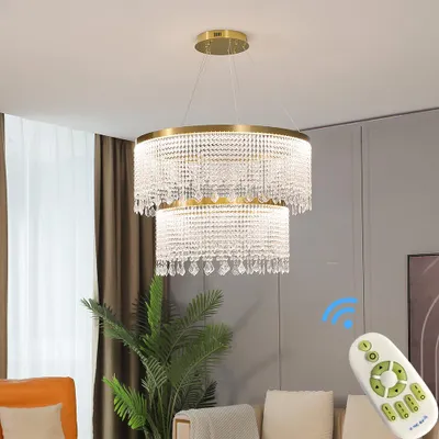 Produktbild von LED Pendelleuchte Deckenleuchte 2022-600/800 Leuchte Lampe mit Fernbedienung Lichtfarbe/Helligkeit einstellbar dimmbar LED Wohnzimmerleuchte Deckenlampe LED Deckenleuchte