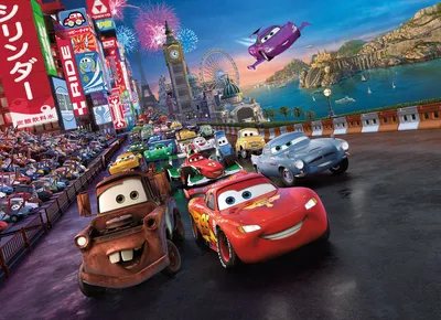Produktbild von Fototapeta papierová SD401 Disney Cars Race 4-dielna 254x184 cm