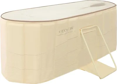 Obrázek produktu pro Skládací vana – přenosná vana na ledovou koupel – 150 × 55 × 50 cm – PVC – pro domácnost, SPA a ledové koupele – žlutá