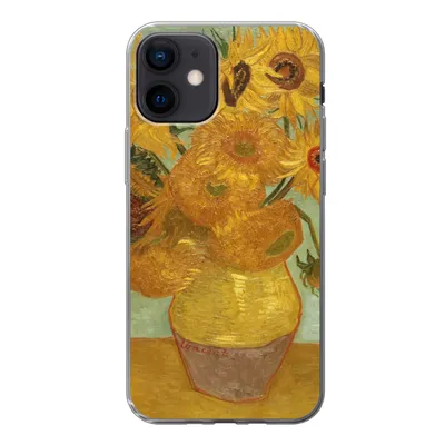 Produktbild von MuchoWow® Handyhülle Schutzhülle Hülle für iPhone 12 Sonnenblumen - Vincent van Gogh Silikon Softcase Handy Hülle - Schutzhülle