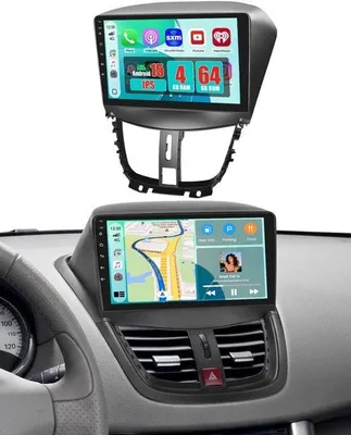 Zdjęcie produktu dla Radio samochodowe 4+64G dla modelu 207, rocznik 2006-2015, z obsługą CarPlay i Android Auto
